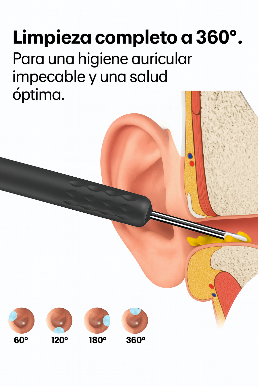 Limpiador de oídos con camara