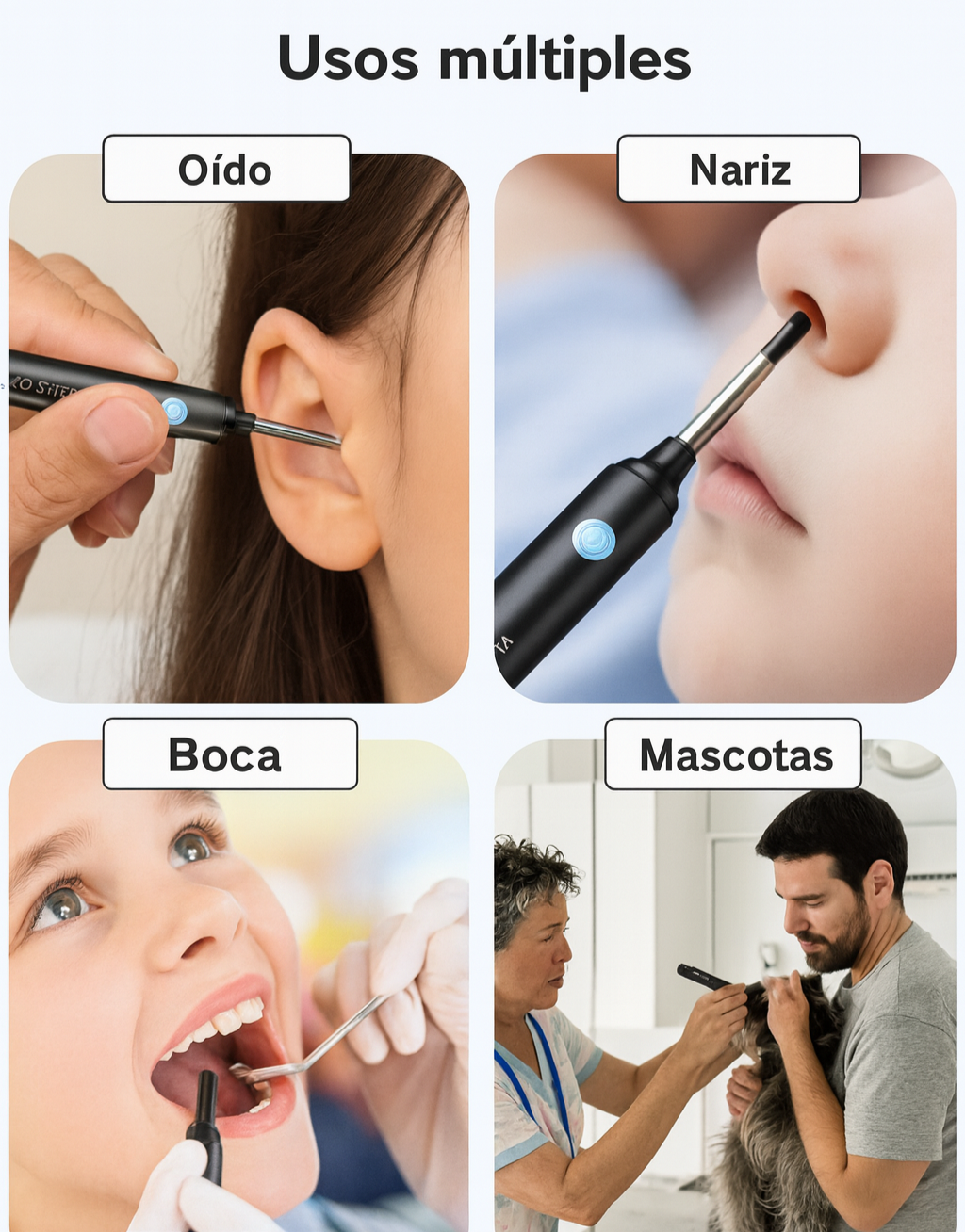 Limpiador de oídos con camara